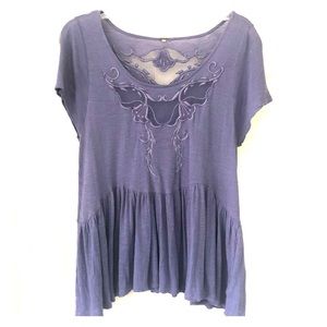 Free People Periwinkle Babydoll Shirt